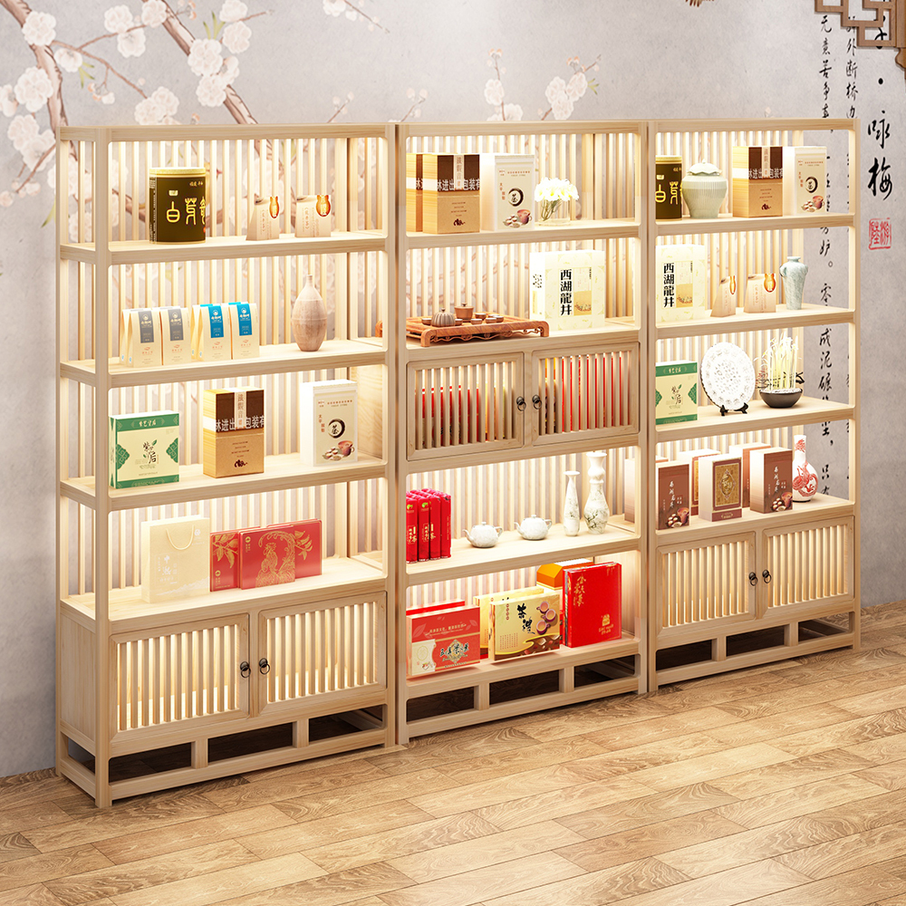 新中式實(shí)木禪意博古架/展示架