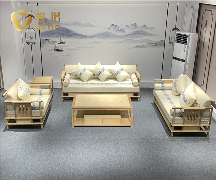 新中式實木沙發(fā)組合